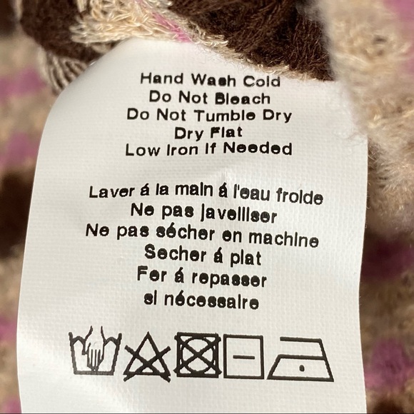 LUSH Cropped Hooded Pullover Sweater, Waffle Knit, Burgundy, Tan & Brown Stripes - Picture 13 of 13